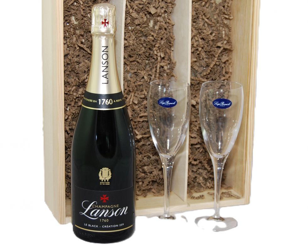Lanson Le Black Création & Flutes Wood Box